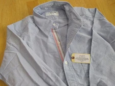 NWT Thom Browne Blue Oxford Engineered Stripe Button Down TB0 14.5-31 Small