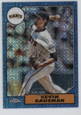2022 Series 1 1987 Topps Chrome Silver Pack Mojo Blue 132/150 Kevin Gausman 0us8