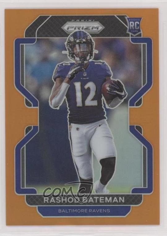 2021 Panini Prizm Rookie Orange Prizm 83/249 Rashod Bateman #340 0j5i