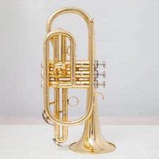 High Quality Gold Lacquered CR-310 Bb Cornet Brass Trumpet International w/Case