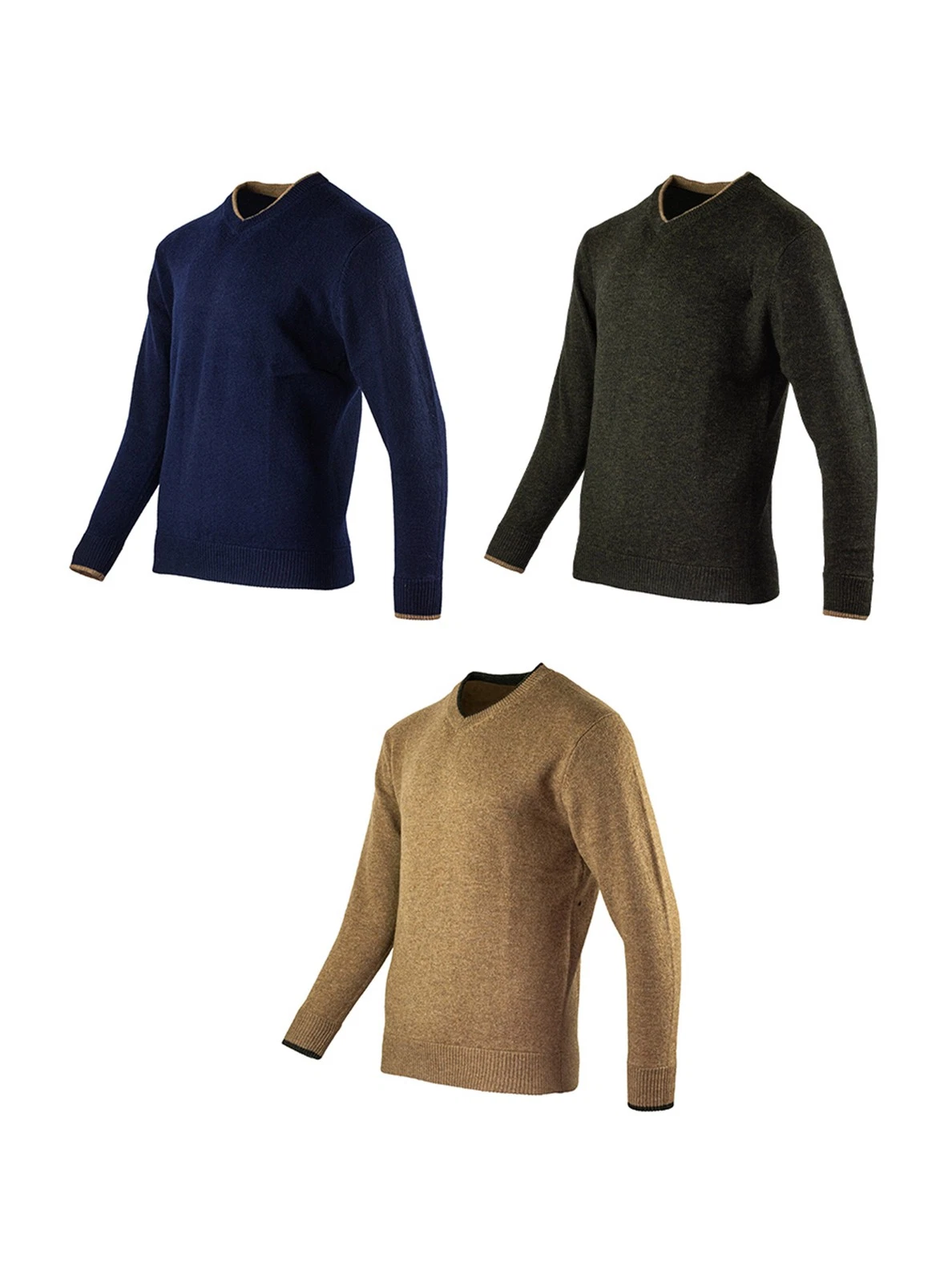 JACK PYKE Ashcombe 100% Lambswool V-Neck Jumper Pullover