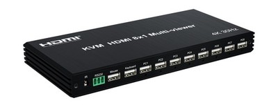 KVM HDMI 8x1 Multi-Viewer 4K@30Hz | 8-Port HDMI Switch with USB Keyboard Cont...