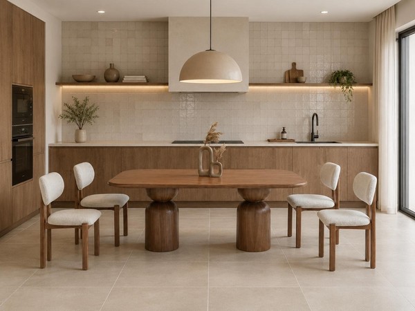 Esszimmer Set Esstisch 4х StüHle Modern Braun Edel Vielseitig Elegant-image
