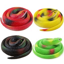 4 Pack Realistic Rubber Snake to Keep Birds Away for Garden Props Pranks