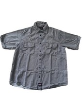 Dickies Work Shirt Size XL Short Sleeve Hickory Stripe Pattern Navy Multicolor