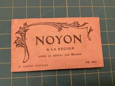 Noyon & La Region Vintage France Postcard Book Black & White Photos Detachable