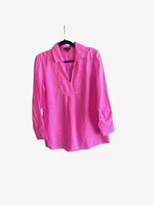 Carlisle Collection Hot Pink Long Sleeve Tunic Blouse Size 10