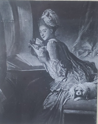 The Billet Doux, Fragonard, Magic Lantern Glass Slide