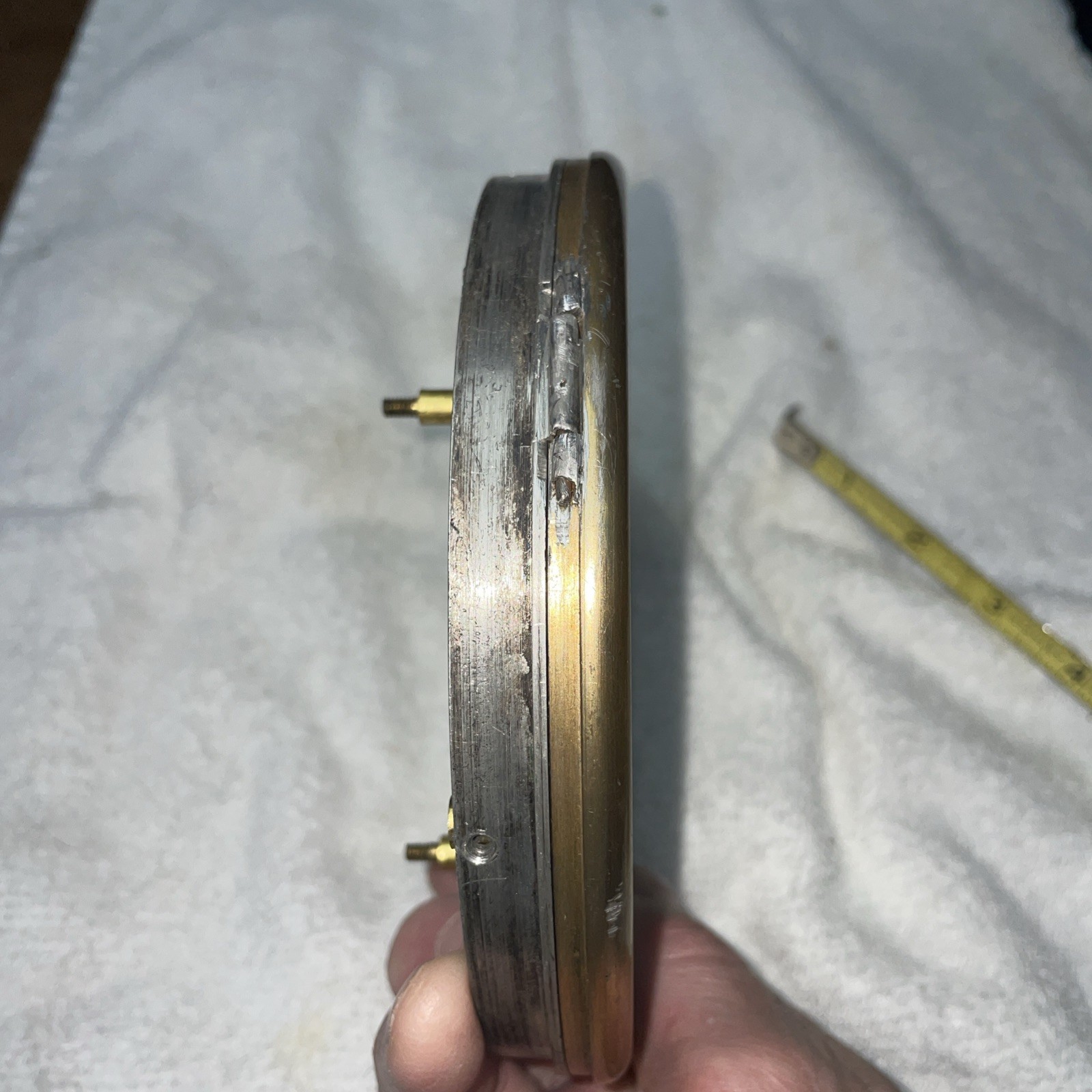 HERSCHEDE CLOCK DIAL Complete￼W/Bezel,Glass & MOUNTING POSTS