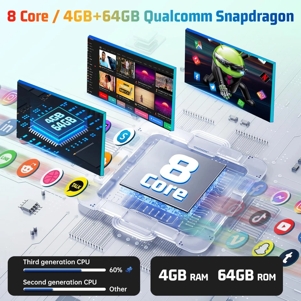 9" Touchscreen Wireless Carplay & Android Stereo for 2015-2020 Jeep Renegade - Image 4 of 4