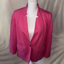 NWT Talbots Pink 1 Button Blazer Jacket Size 14WP Academia Classic Preppy