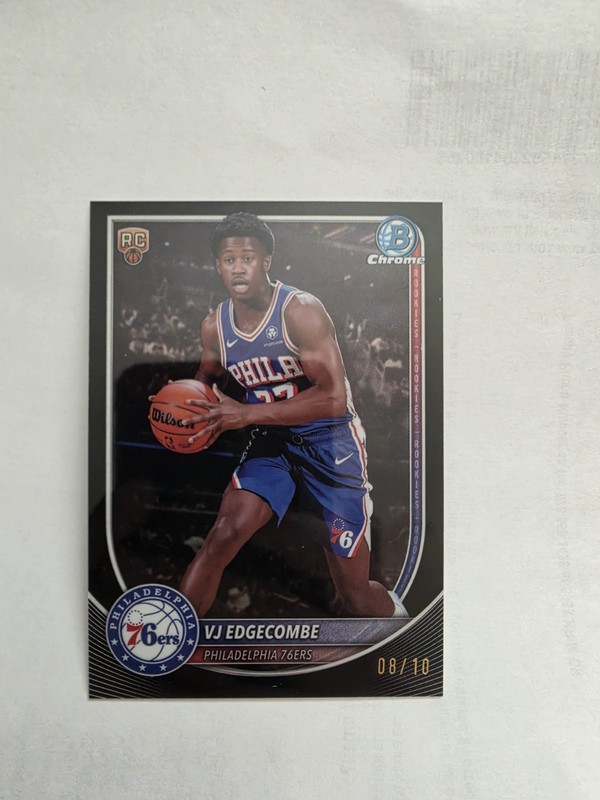 2025-2026 Topps Bowman Chrome Basketball VJ Edgecombe True Black Rookie 8/10 RC