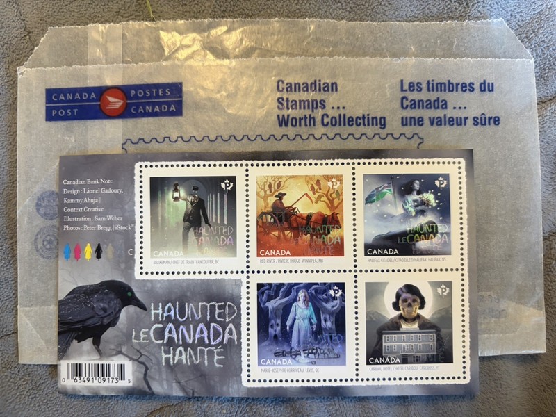 Canada Stamps — 2015, Haunted Canada #2860 (Souvenir Sheet) MNH