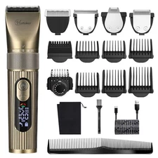 Hatteker Men's Beard Trimmer Professional Cordless Hair Clipper Barber Bronze