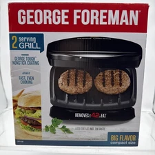 George Foreman GR10B 2-Serving Classic Plate Electric Grill Black Grills Small