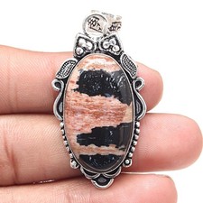 Anhänger HunnyDendritischer Edelstein Valentinstag Silberschmuck 2,25 Zoll