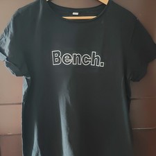 Bench Damen T-Shirt Grau Logo Rundhals Kurzar...