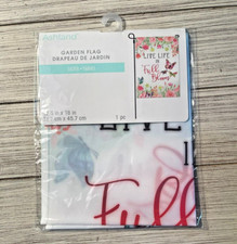 Spring Garden Flag Live Life In Full Bloom 12.5x18" New/Sealed Butterfly/Flowers