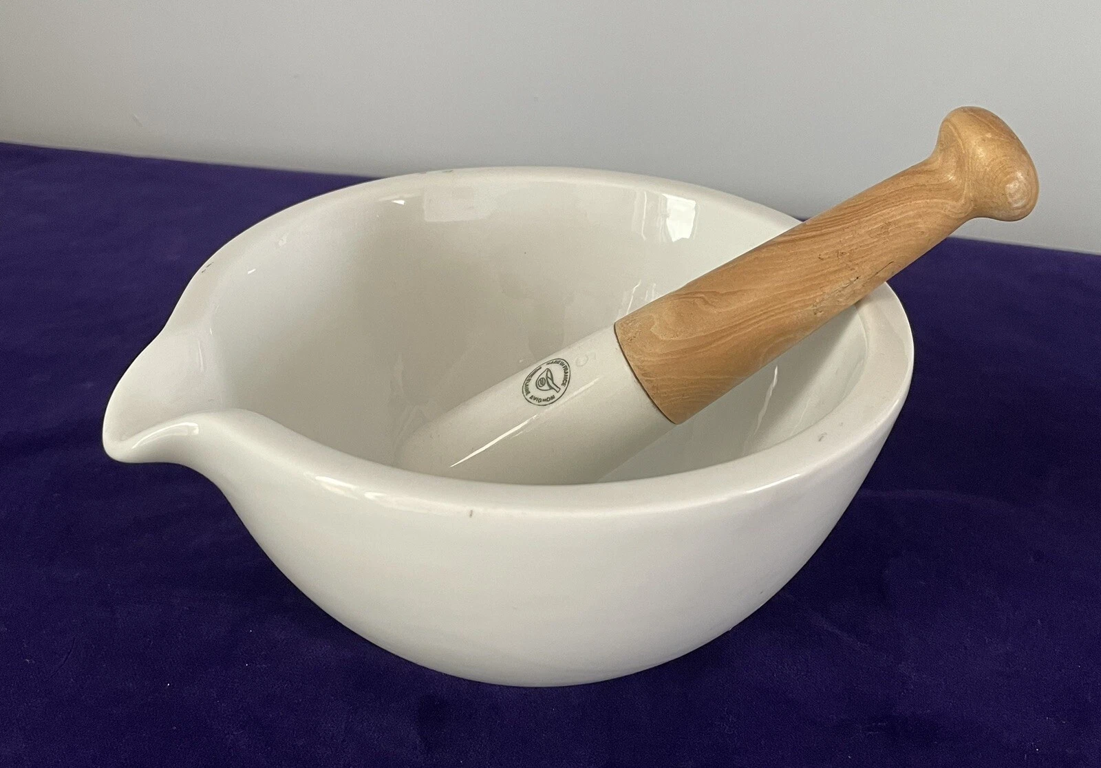 French Porcelain Mortar And Pestle Porcelaine Avignon