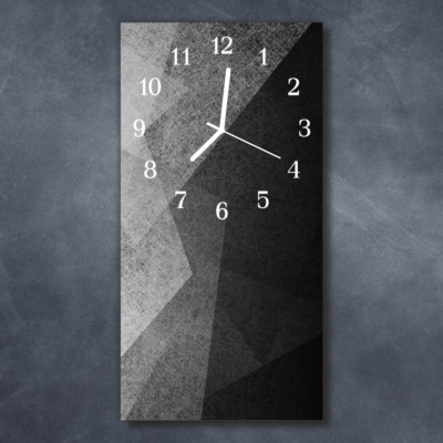 Tulup Glasuhr Wanduhr Küchenuhr Echt-Glas 30x60 Muster Schwarz
