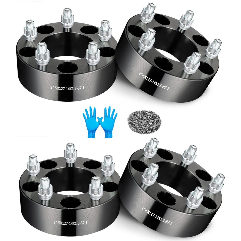 (4) For 1988-1999 Chevrolet/ GMC C1500 5x5/ 5x127 Wheel Spacers 2" Thick 14x1.5 Foto 3 de 4