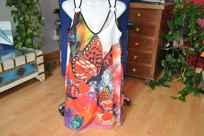 Neuwertig von Cherie Line Strandkleid Sommerkleid Kleid Gr. S bunt Schmetterling