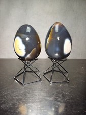 2pcs 455g Grey White Orca Agate Freeform egg crystal Minerals Healing Gem