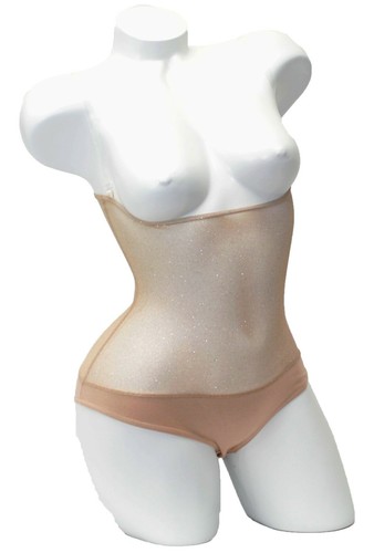 L BODY STOCKING POWER MESH GIRDLE SKIN TONE COSTUME MIDRIFF COVER BELLY DANCING - Picture 5 of 29