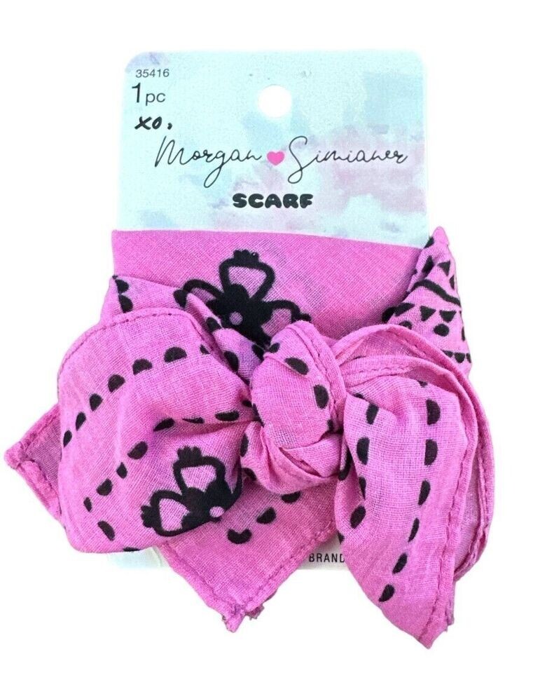 Scunci MORGAN SIMIANER xo SCUNCI Bandana Print Scarf PINK | eBay