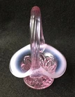 RARE Fenton Opalescent Art Glass Basket Lavender Pink Arch Button Color Changing