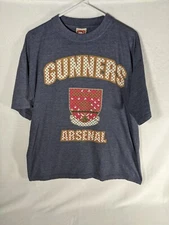 Vintage Arsenal Gunners Nutmeg Mills T Shirt Men's L Rare Soccer Gray Graphic 