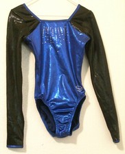 Dreamlight Leotard 10-12 CL Long Sleeve Blue Foil like gk