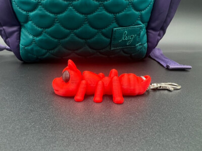 3D Printed Flexi 3in Backpack Buddy Red Ant