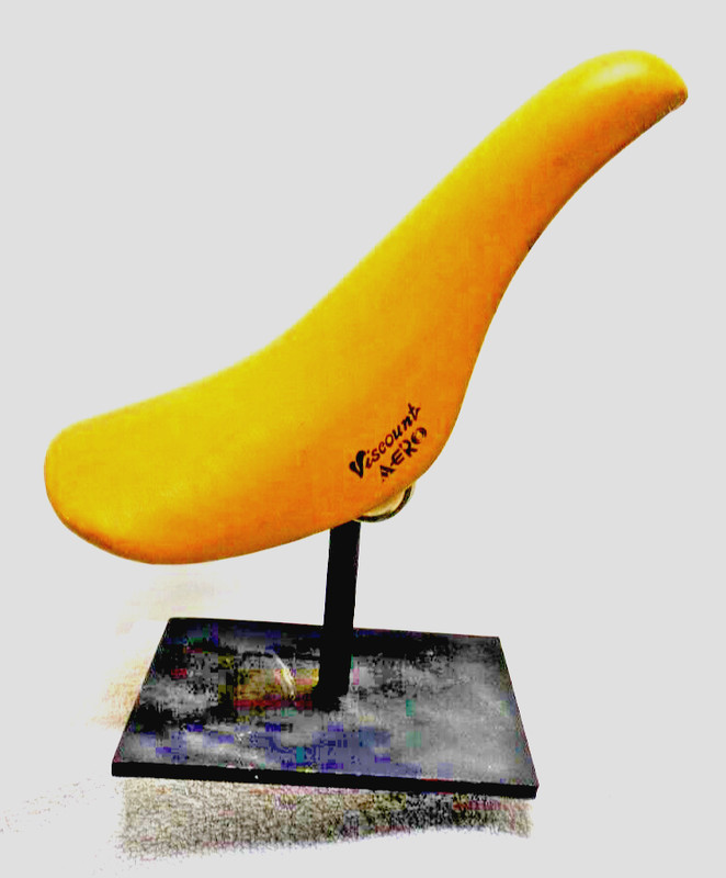 Viscount Aero  Bike Seat/Yellow Old School Model/1980”S/ Metal Base Optional