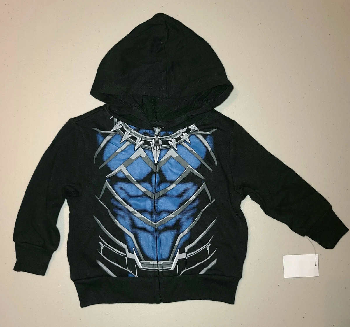 NEW INFANT TODDLER MARVEL BLACK PANTHER HOODIE HOODED SWEAT JACKET SIZE  12...