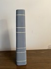 Vintage Postmodern 80s 90s Tall Blue Gray Ceramic Scribble Squiggle Vase — photo 4