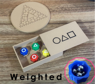 Weighted Gonggi Set- Magnet lid-Card holder- Squid Game