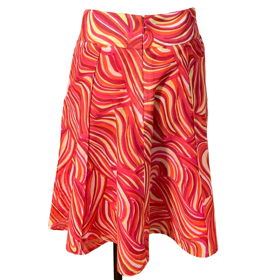 Falda midi circular amarilla rosa algodón/seda Etcetera para mujer talla 00 Foto 3 de 4