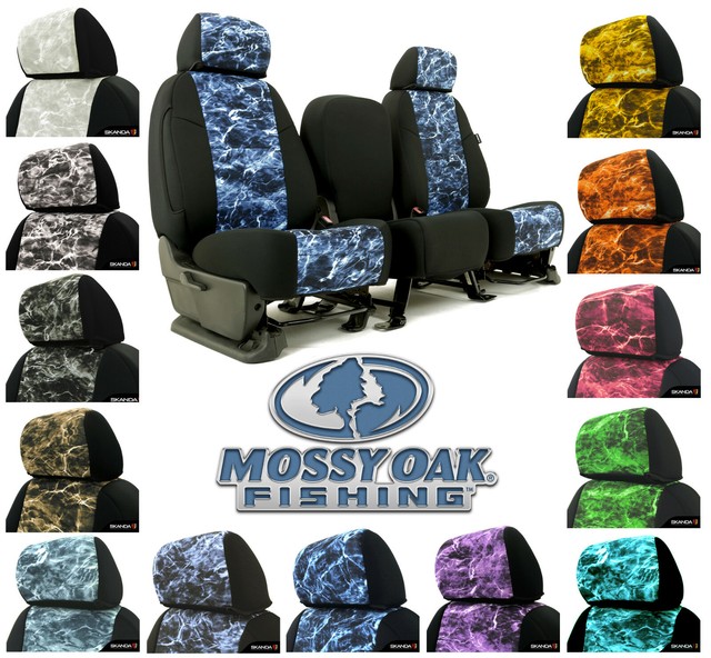 CustomFit Mossy Oak Elements Seat Covers w/Black Sides Fishing