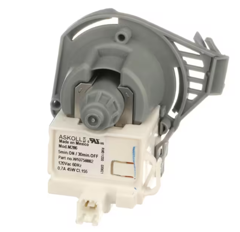 Whirlpool M286, W10758882, Drain Pump/Motor, Dishwasher, 120VAC
