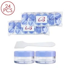 24PCS 10G/10ML Cream Cosmetic Lavender Sample Jar Containers with Spatulas