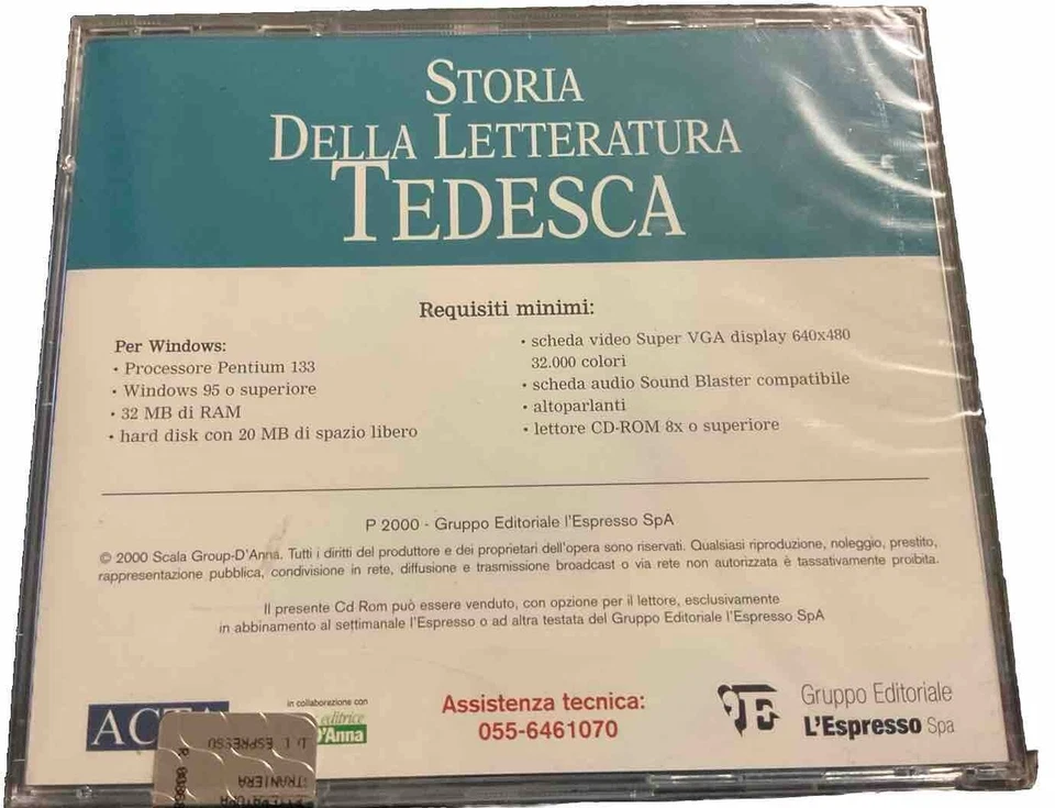 STORIA DELLA LETTERATURA TEDESCA in CD ROM , 2000 - Immagine 2 di 2