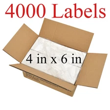 4000 - 4x6 Fanfold Direct Thermal Shipping Labels for Zebra & Rollo Printers USA