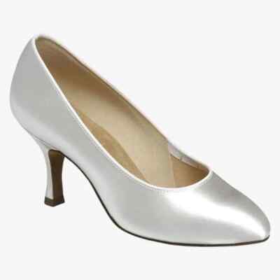 Supadance 1016 3'' Contour White Satin Women's Round Toe Court Shoes