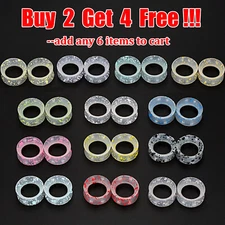 PAIR-ULTRA THIN EAR SKINS TUNNELS-Colorful Dots Silicone Ear Gauge-Soft Ear plug
