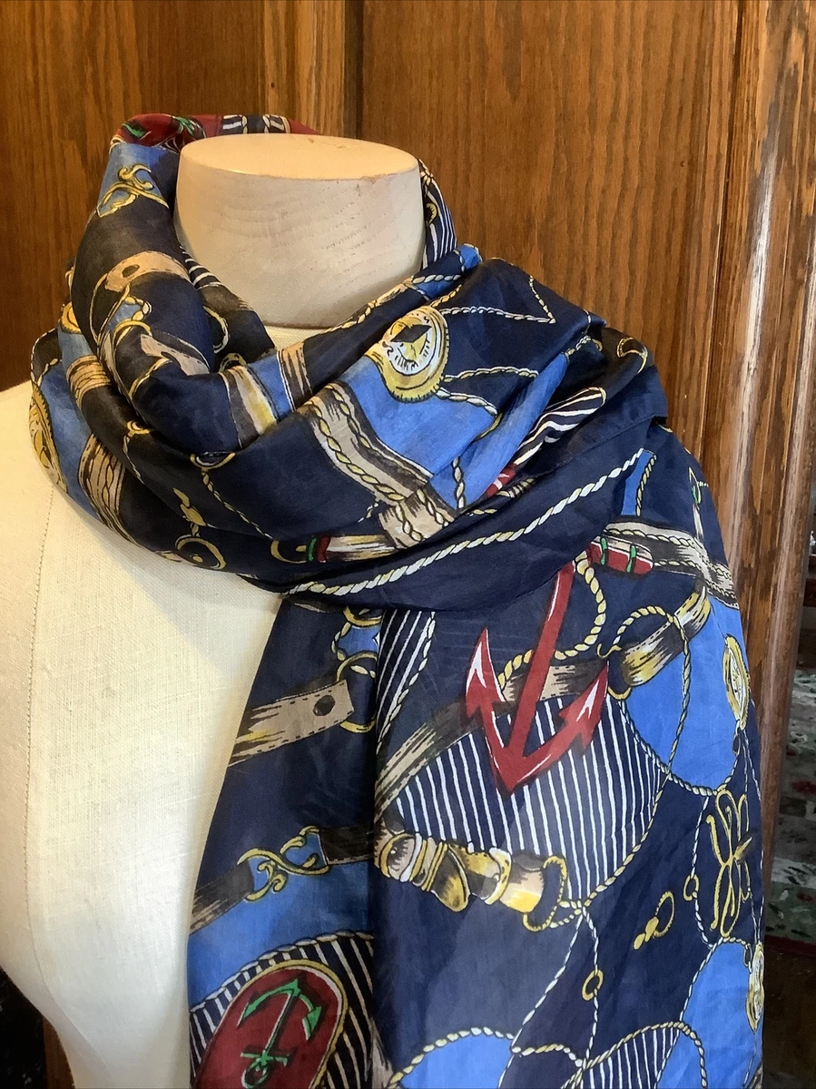 Nautical silk scarf sale