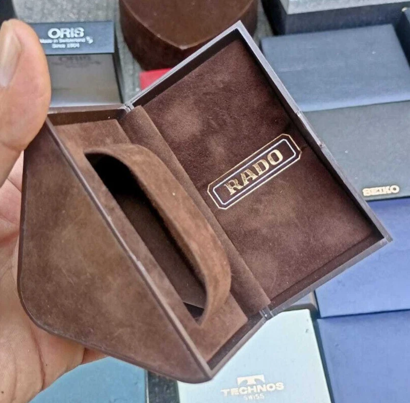 Authentic Rare Vintage Rado Watch Box Travel Box Velvet Brown Box Case Only - Image 3 of 4