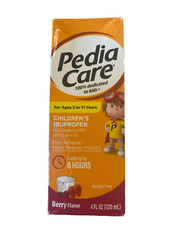 Pedia Care Children's Ibuprofen Pain Reliever Berry Flavor 4 oz, Exp 04/2026