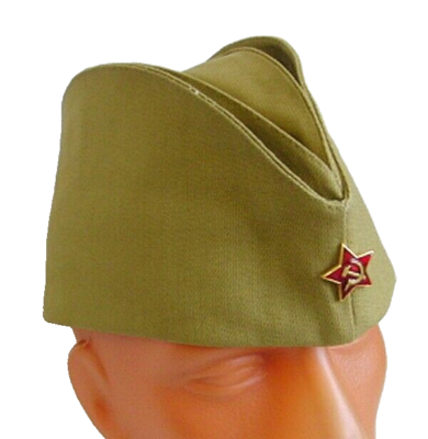 軍帽 Soviet Russian Army Pilotka Cap Garrison Hat Red Star Badge 58-59