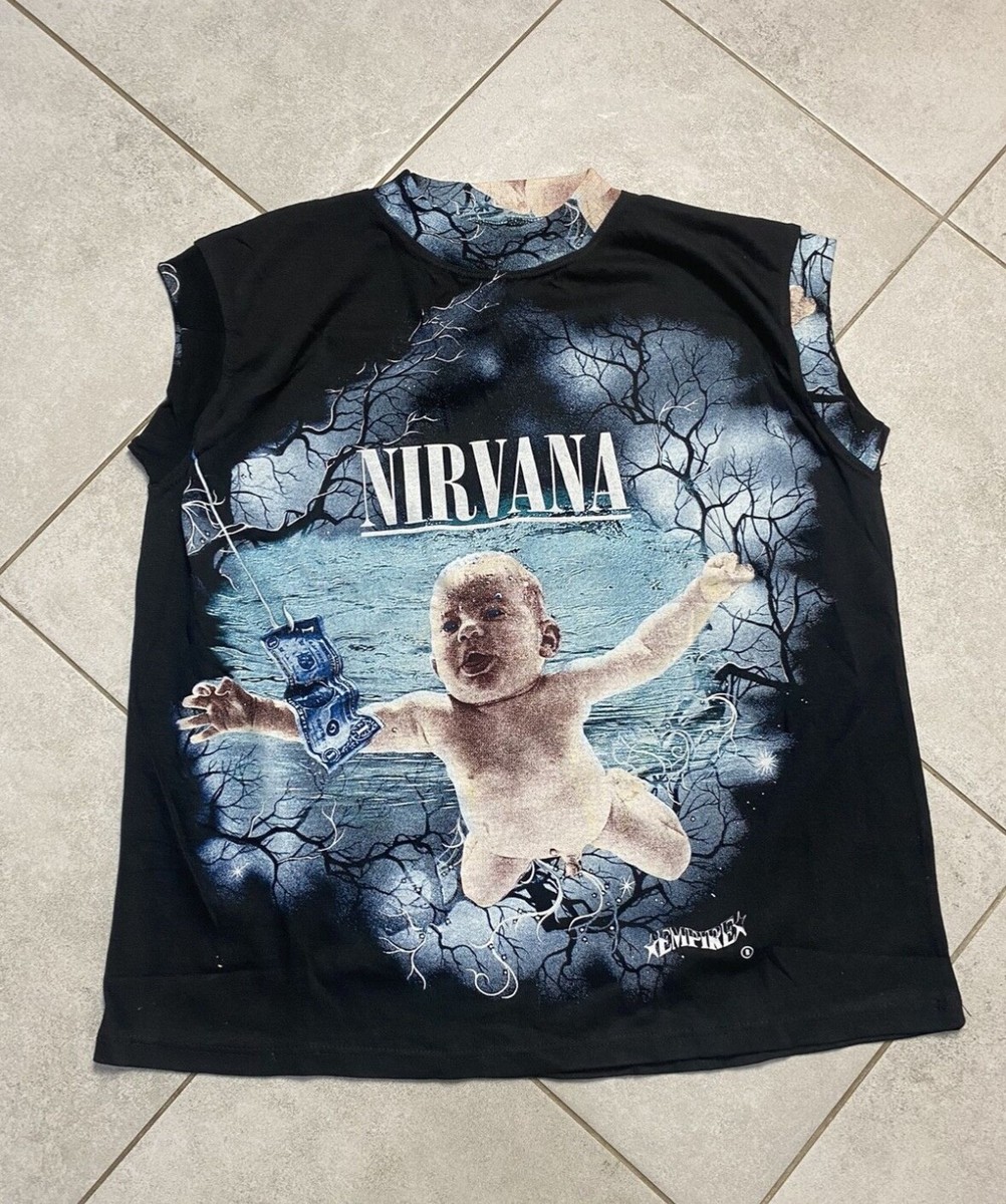 Rare Vintage 90s Nirvana Nevermind Grunge Band Tee Tank Top Rare Vintage 90s Nirvana Nevermind Grunge Band Tee Tank Top